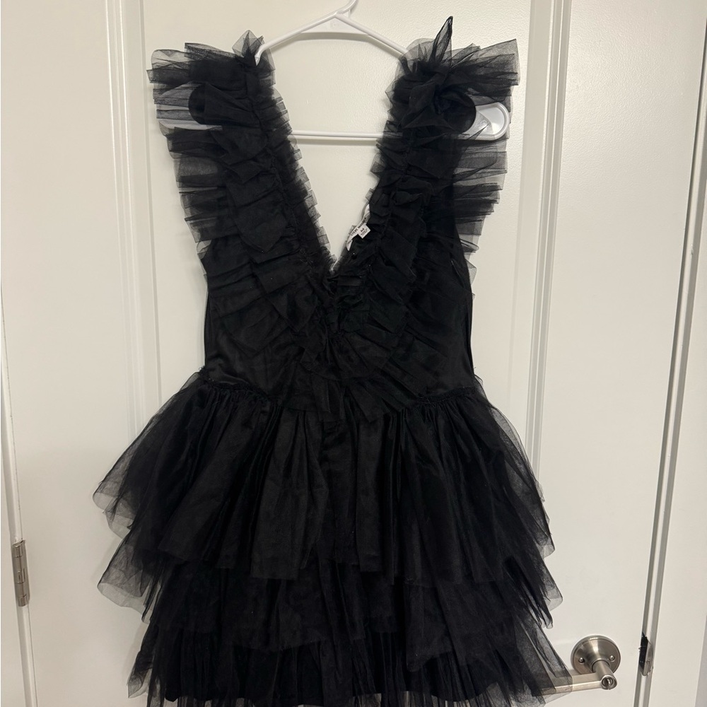 Steve Madden Black Ruffled Cocktail Dress